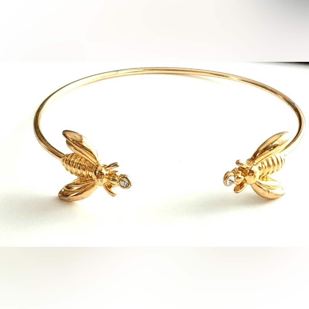 Inspirational Jewelry - You Can Do It - Bee Bangle Cuff - Animal Themed Bracelet